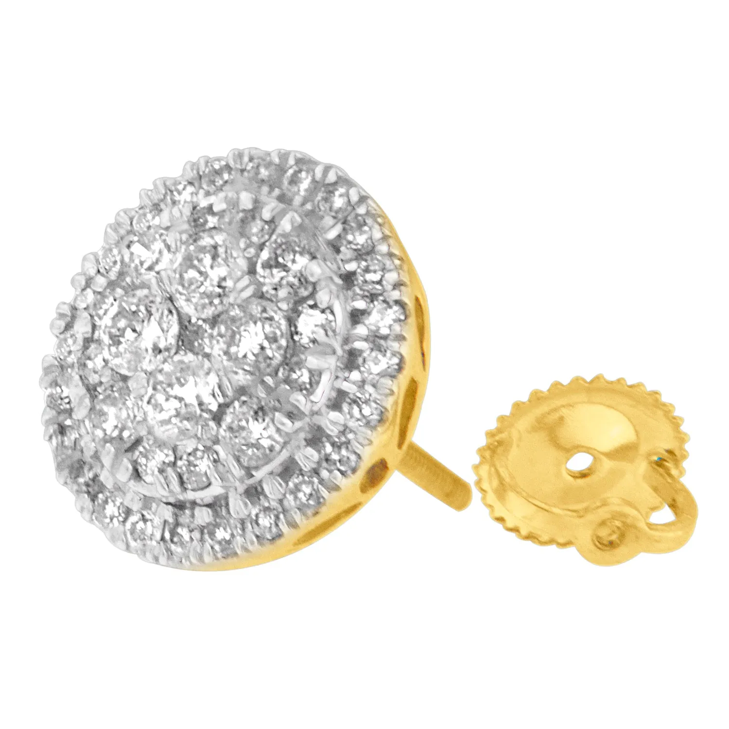10K Yellow Gold Round Cut Diamond Earrings