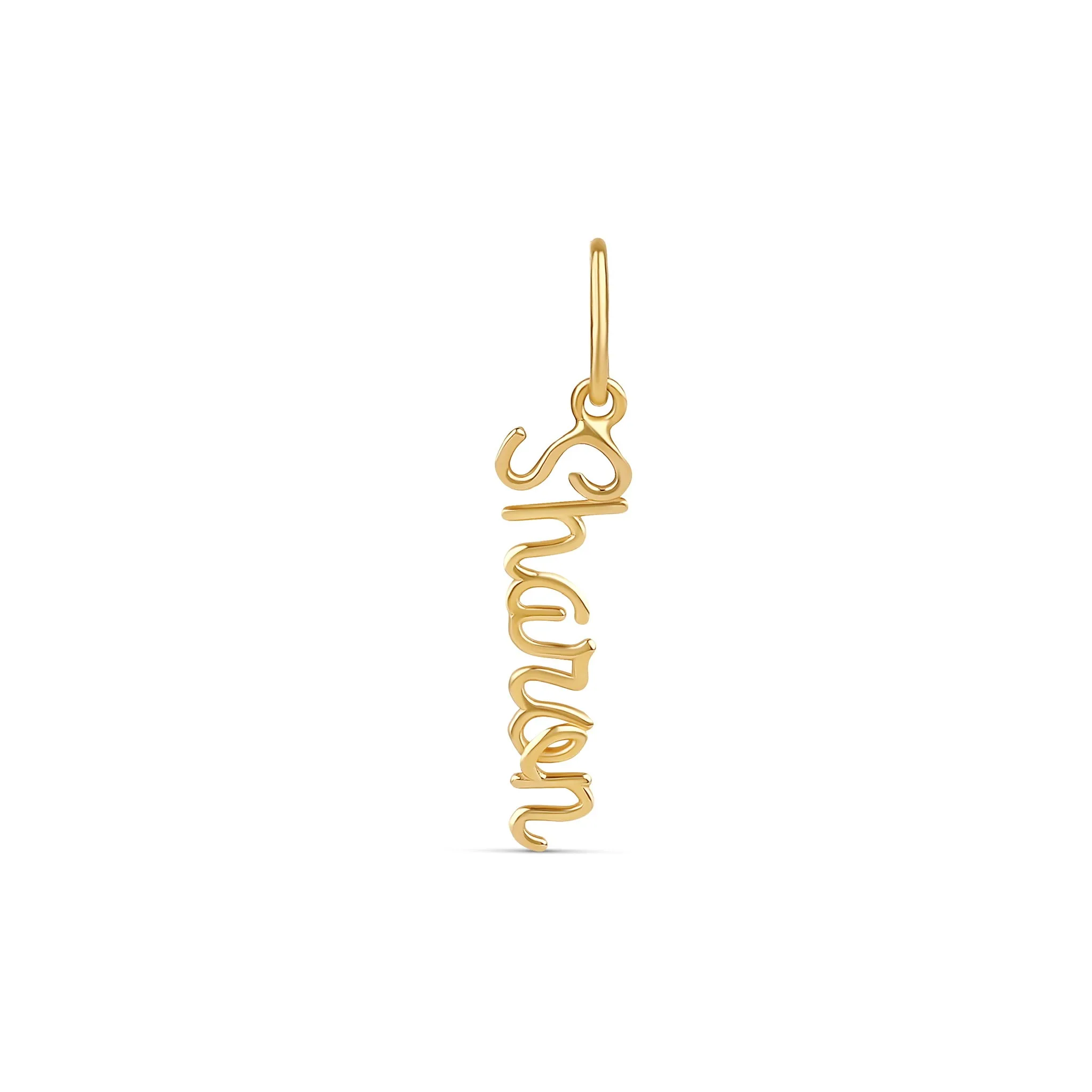 14k Bubbly Script Name Charm