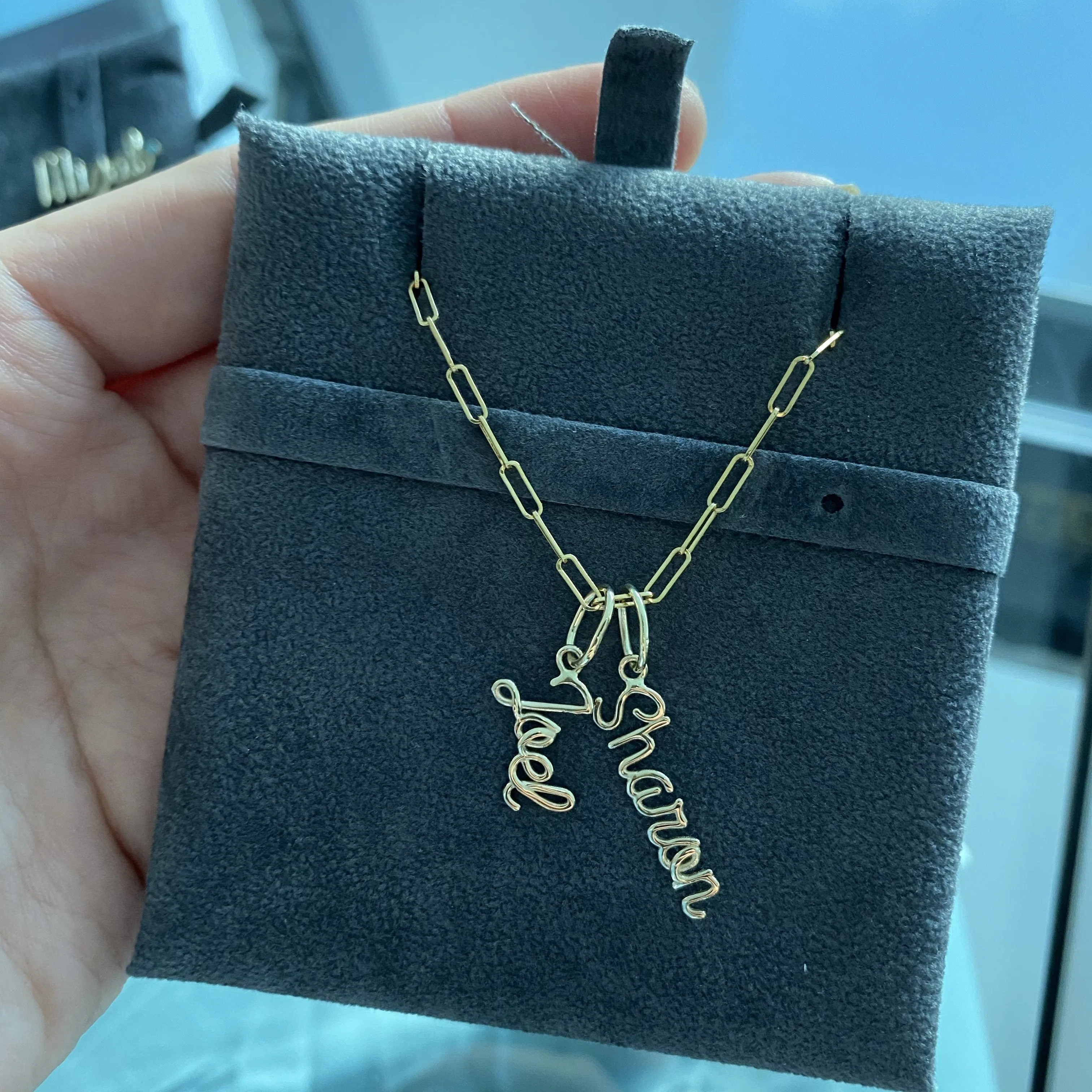 14k Bubbly Script Name Charm