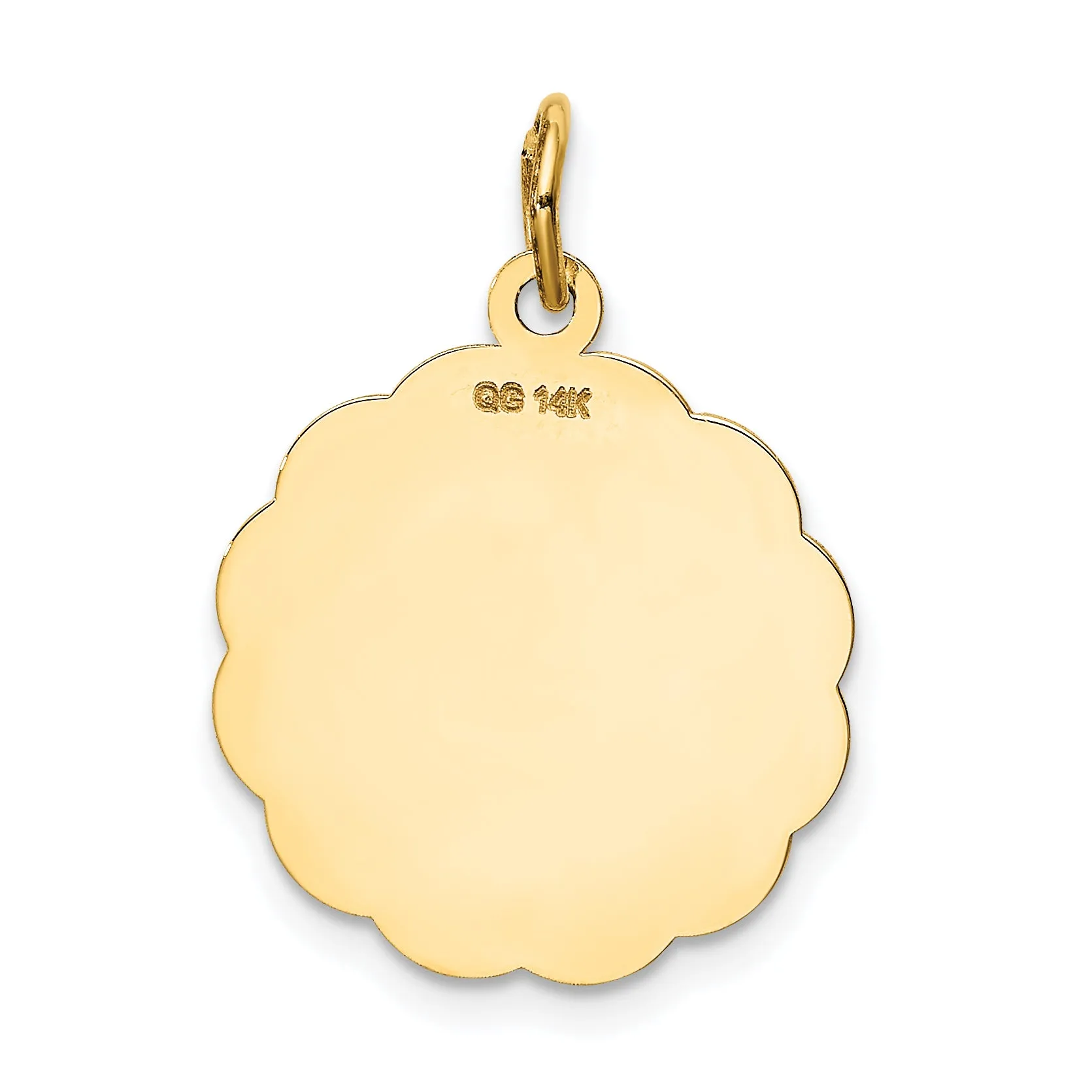 14kt Yellow Gold A DATE TO REMEMBER Disc Pendant