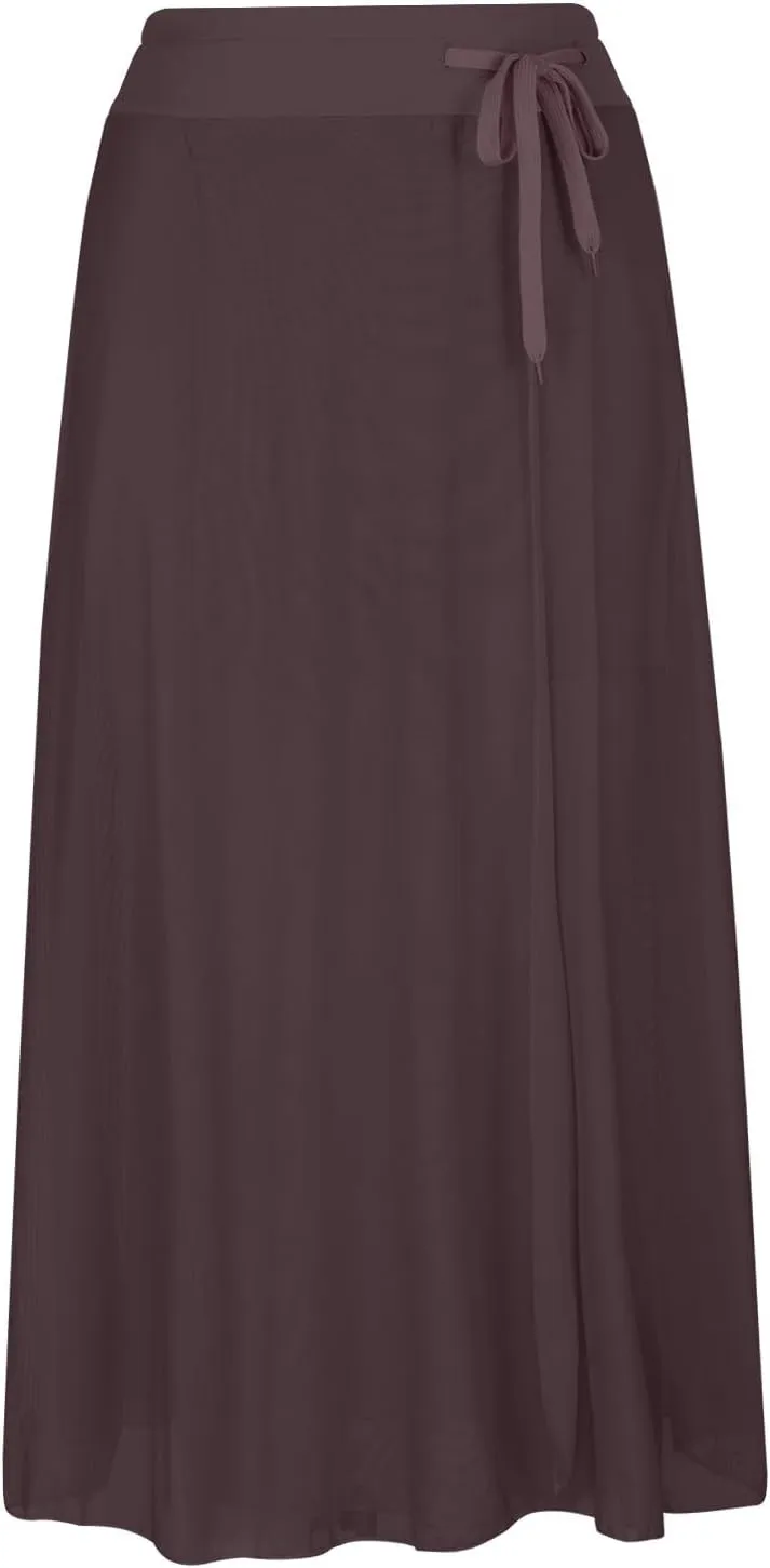 A Line Skirts Women Elastic Waist Front Drawstring Skirt Patchwork Lightweight Flowy Skirts Swing A-line Skirts