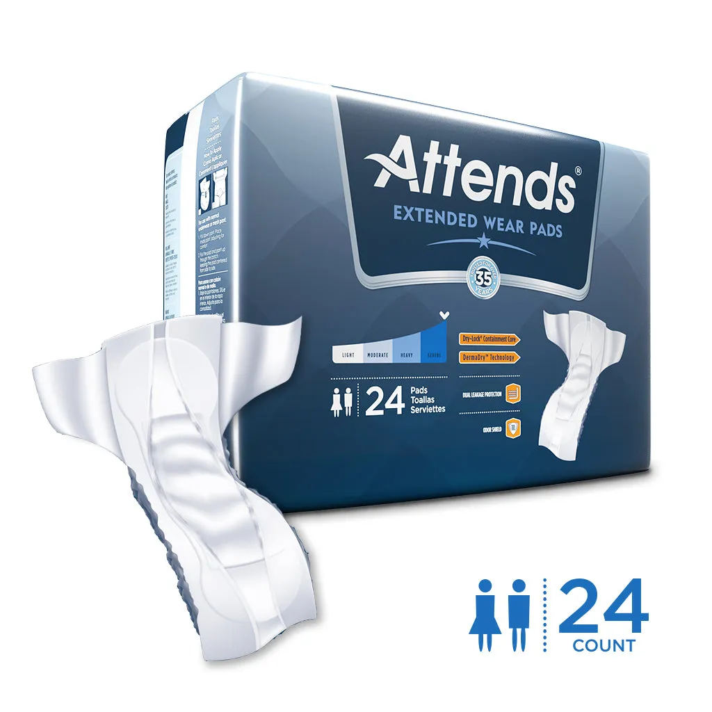Attends Extended Wear Pads, 24 Count