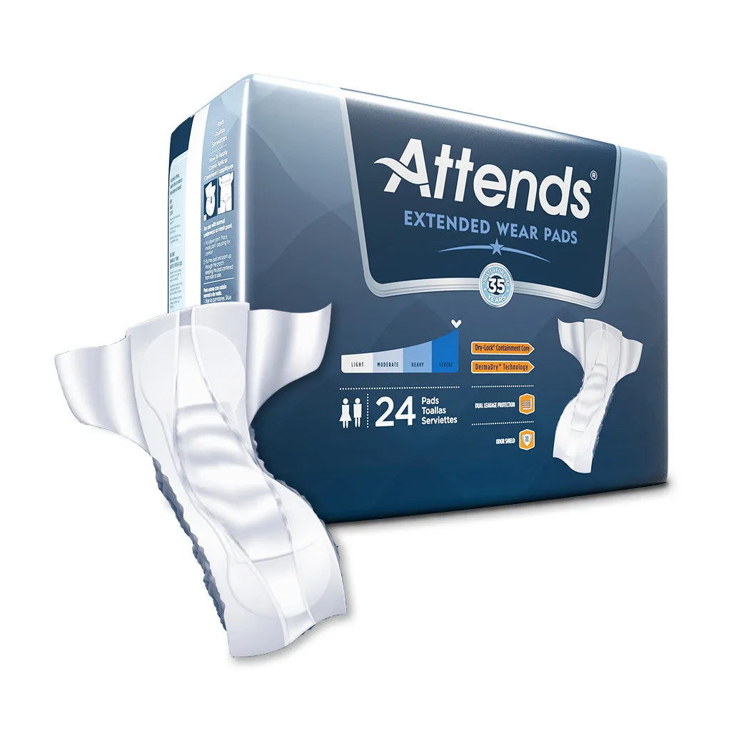 Attends Extended Wear Pads, 24 Count