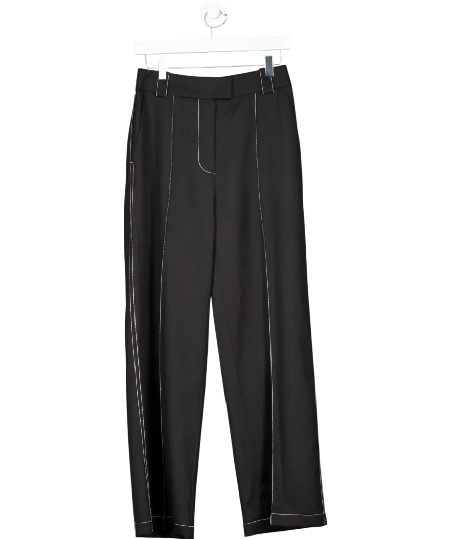 Attire The Studio Black Topstitched Trousers UK S