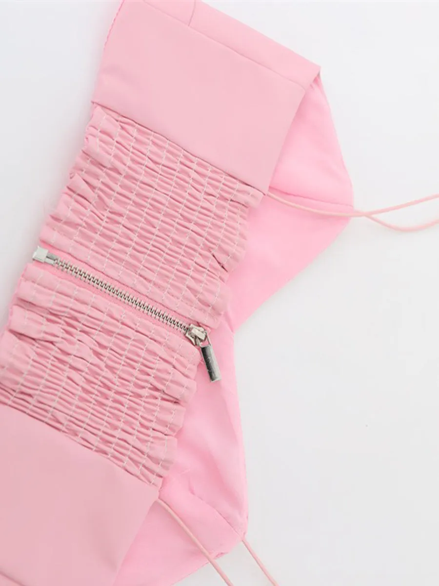 Barbie Pink Camisole Top   A-line Skirt with Belt Set