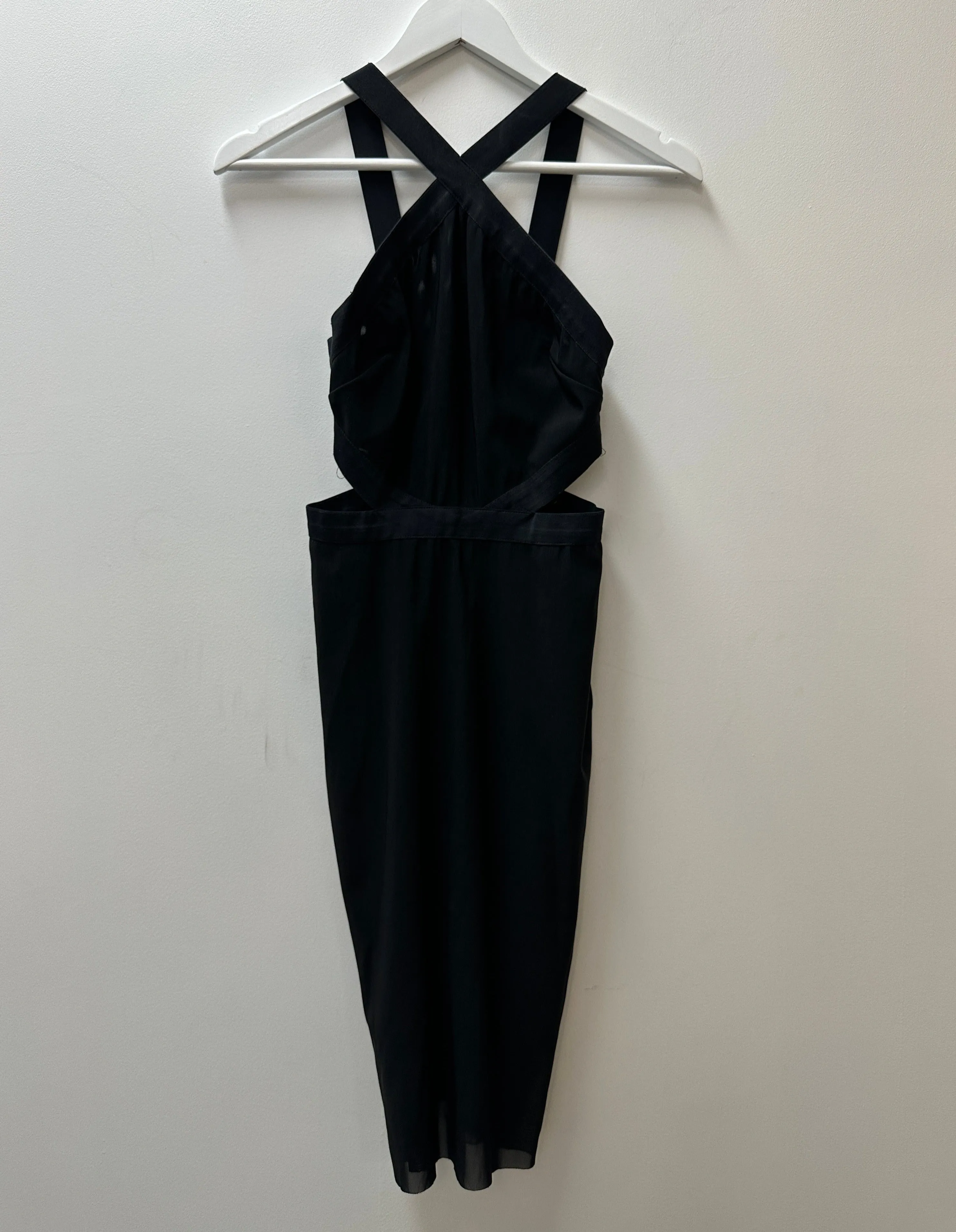 Black Halter Bodycon Cutout Dress