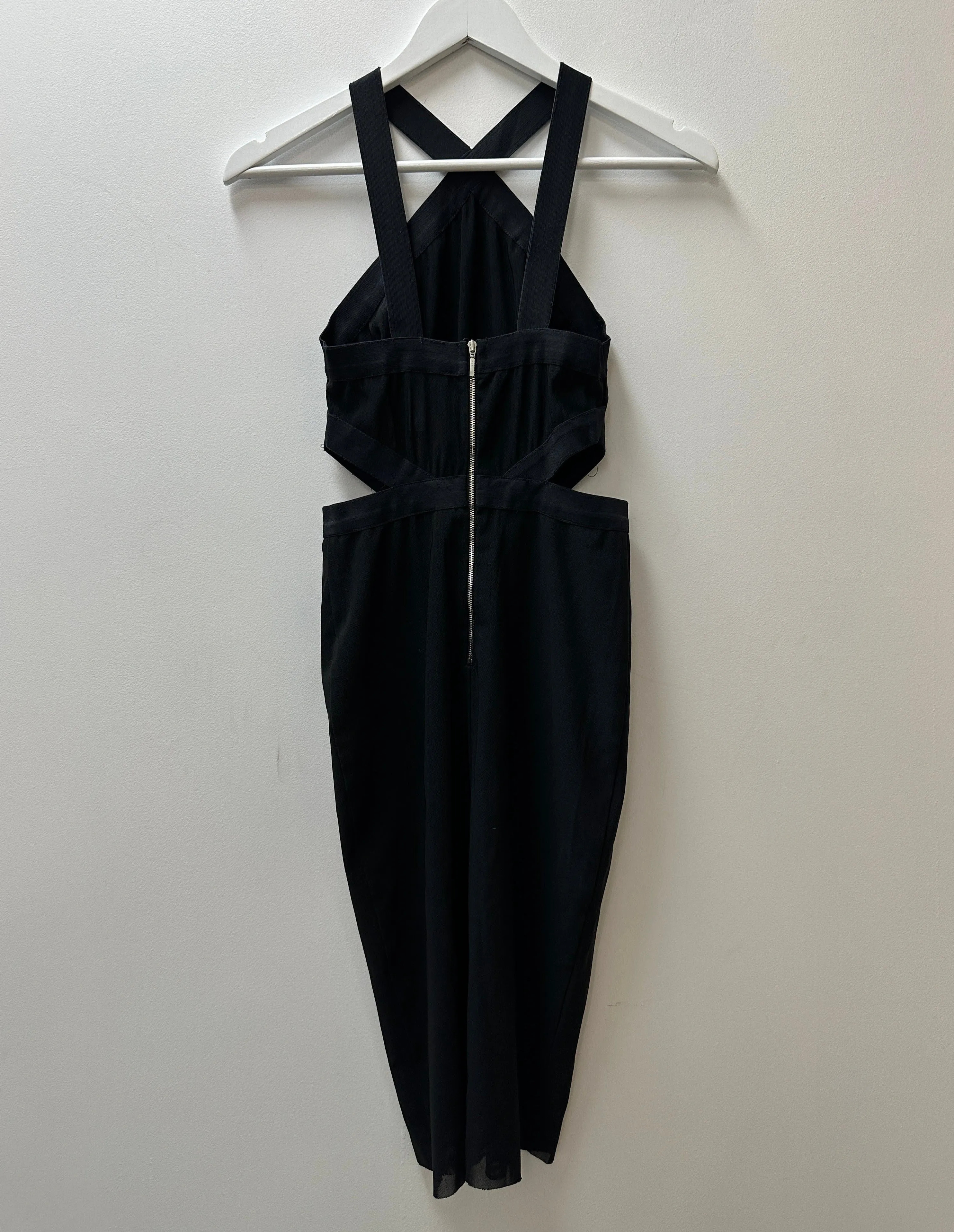 Black Halter Bodycon Cutout Dress