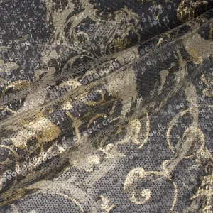 Black/Gold Sequinned Jacquard Organza