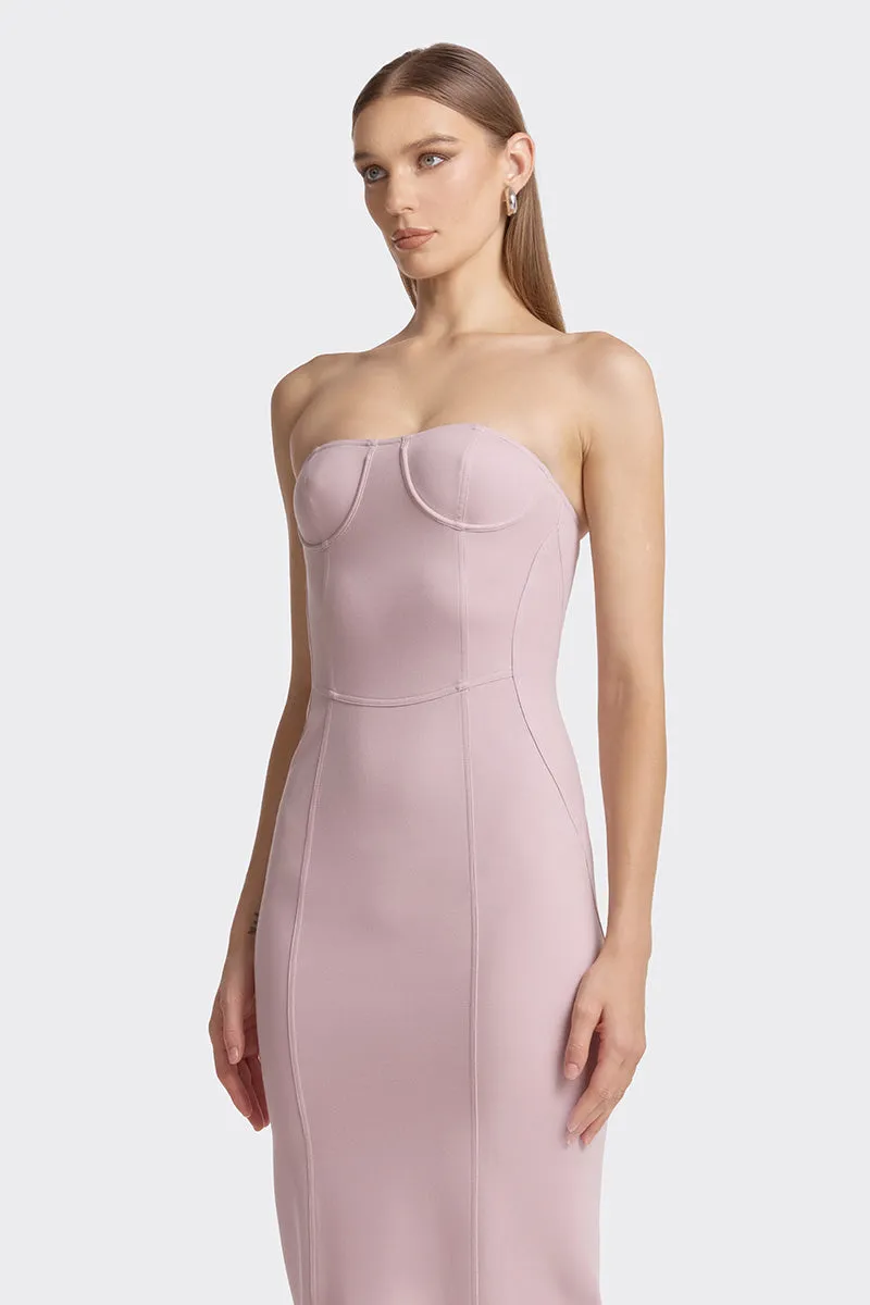 BODYCON DUSTY PINK MAXI DRESS
