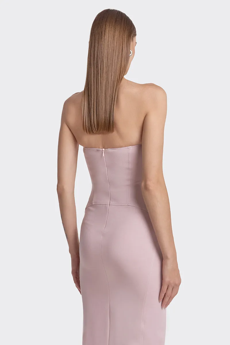 BODYCON DUSTY PINK MAXI DRESS