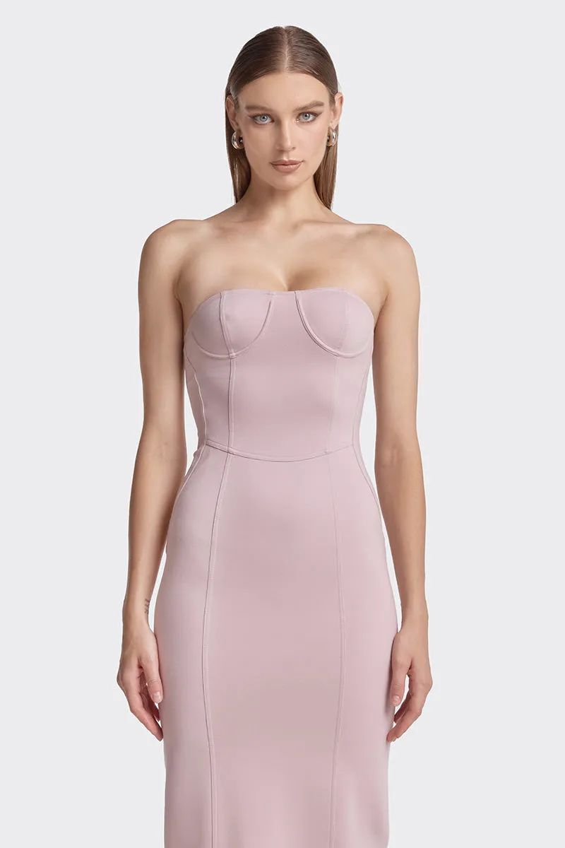 BODYCON DUSTY PINK MAXI DRESS
