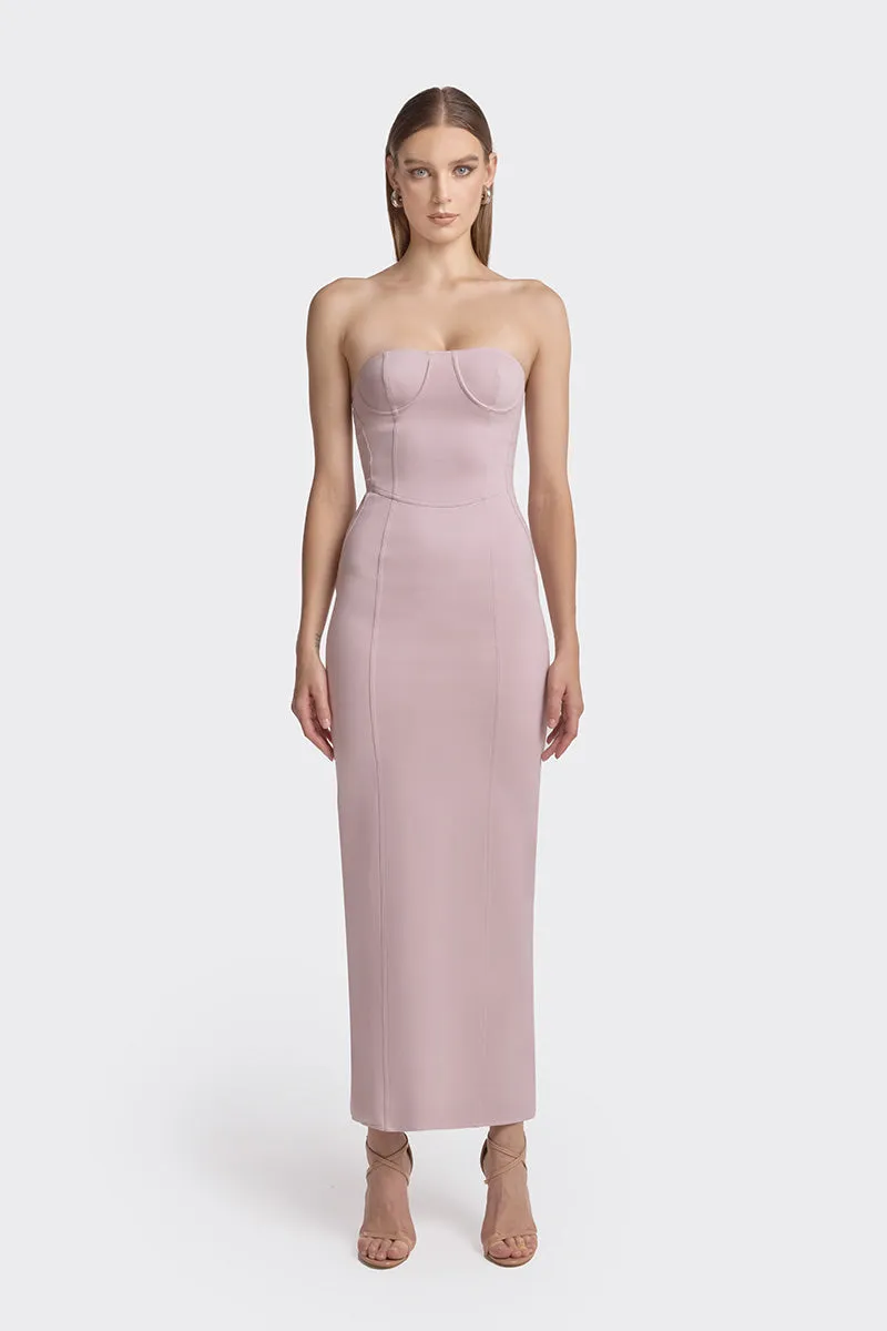 BODYCON DUSTY PINK MAXI DRESS