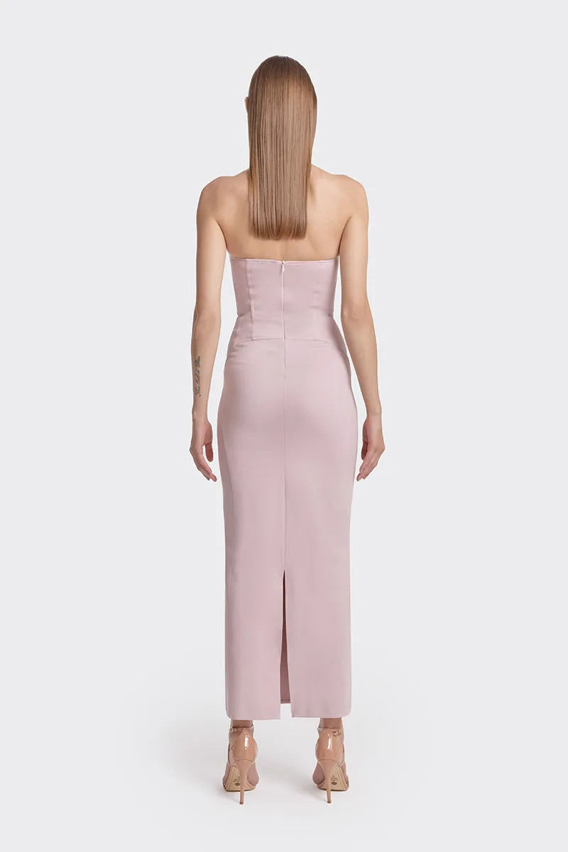 BODYCON DUSTY PINK MAXI DRESS