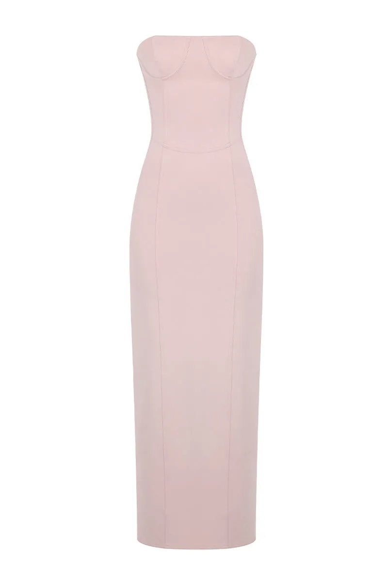 BODYCON DUSTY PINK MAXI DRESS