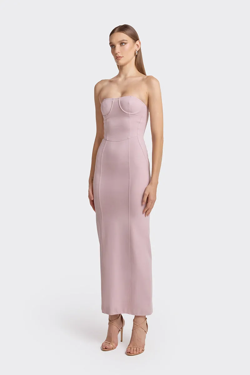 BODYCON DUSTY PINK MAXI DRESS