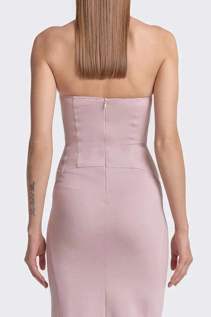 BODYCON DUSTY PINK MAXI DRESS