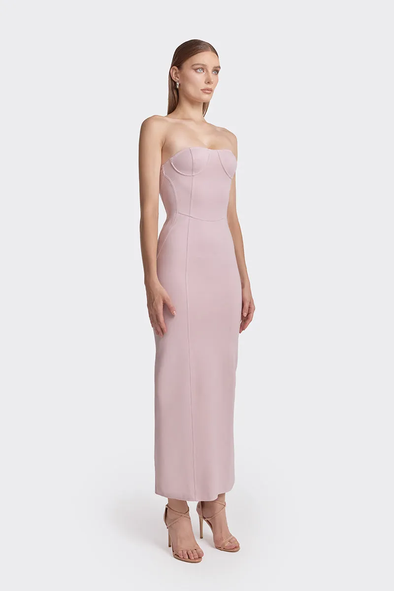 BODYCON DUSTY PINK MAXI DRESS