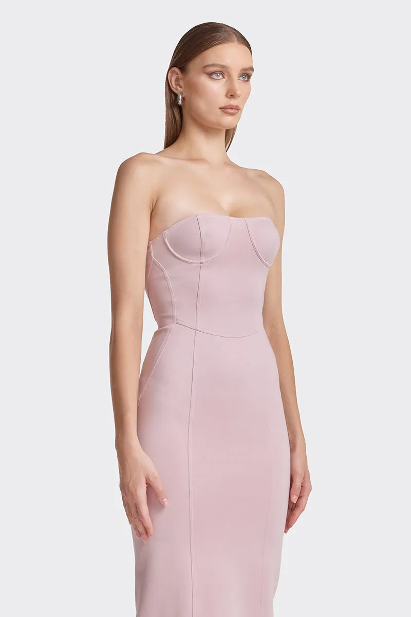 BODYCON DUSTY PINK MAXI DRESS