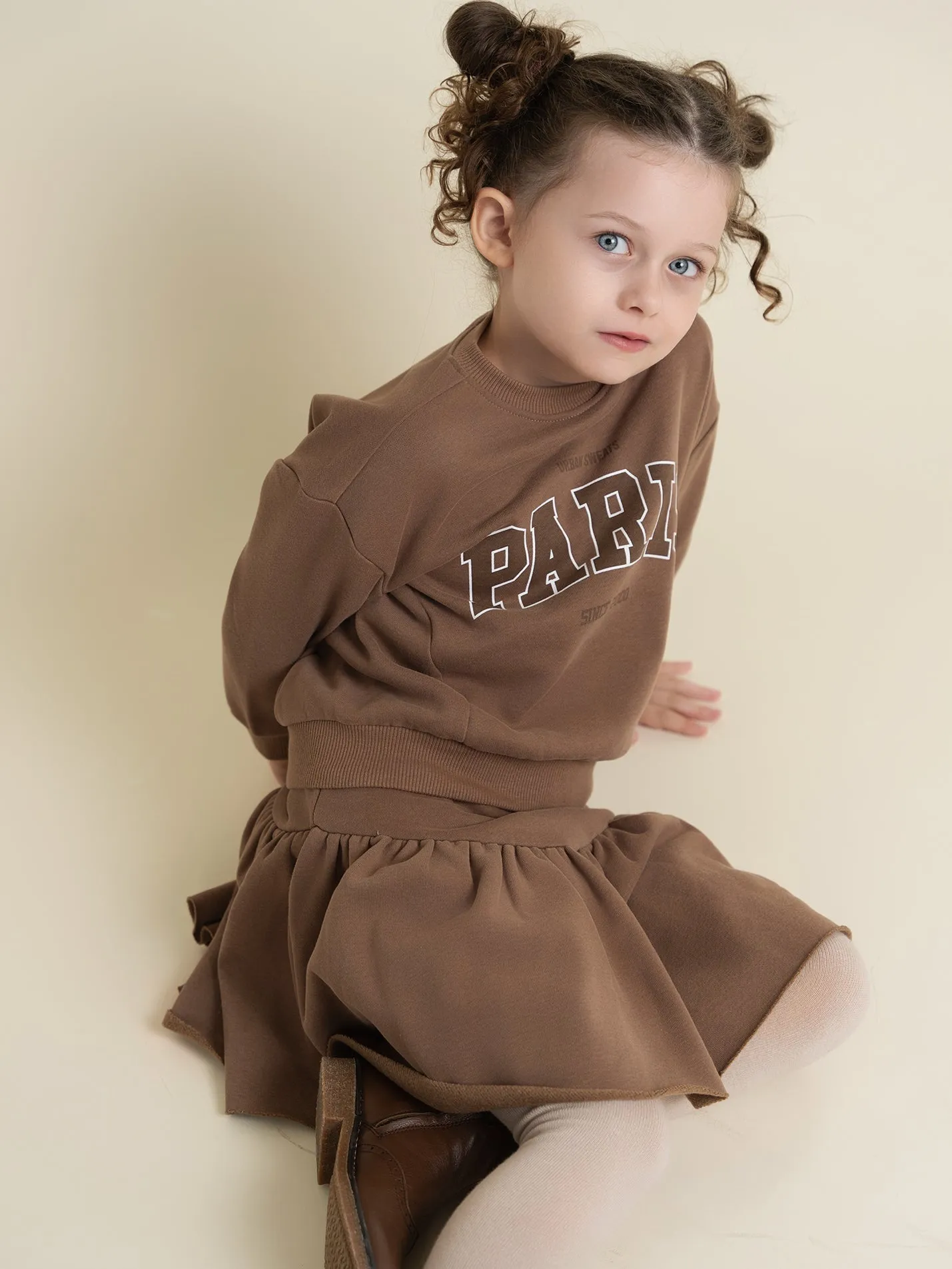 Brown Sweatshirt Skirt