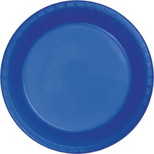 Bulk Cobalt Blue Plastic Banquet Plates 10.25 inch (240 per Case)