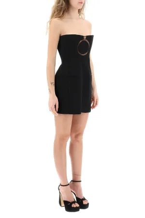 bustier mini dress with tulle insert