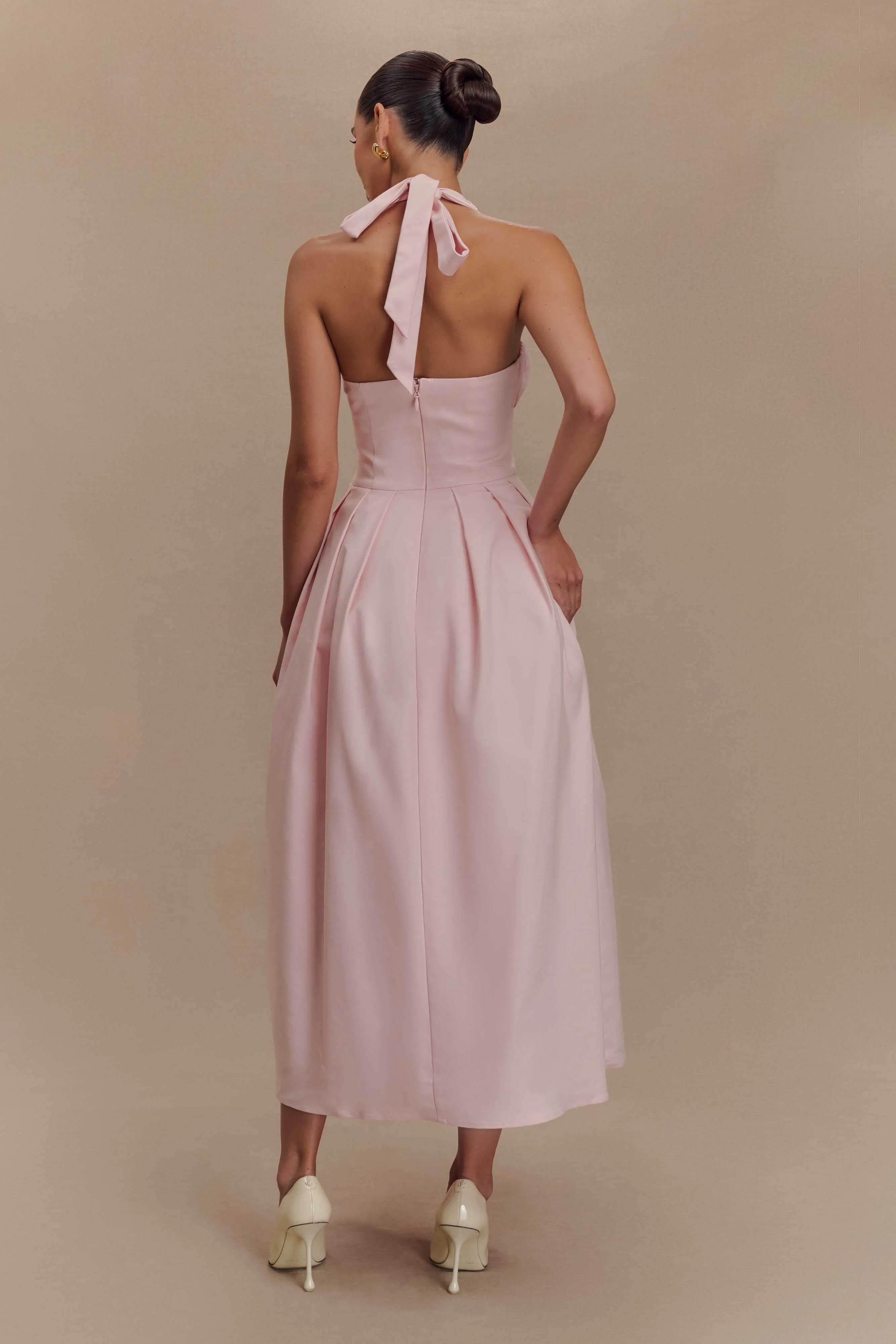 Candy Halter Midi Dress - Ballet Pink