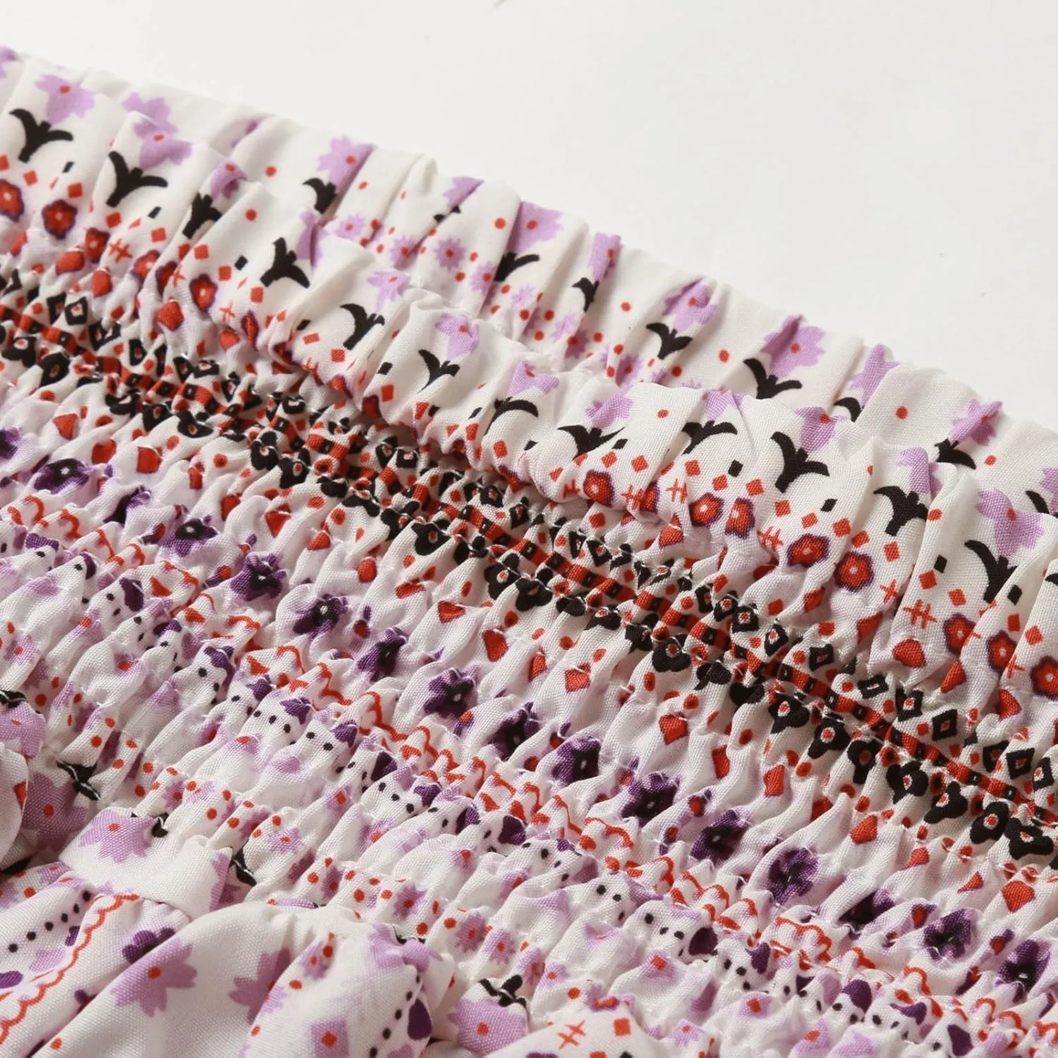 Casual Skirts for Women Summer Vacation Bohemian Aztec Print Pleated High Waist Elastic 2025 Beach Boha Maxi Skirts