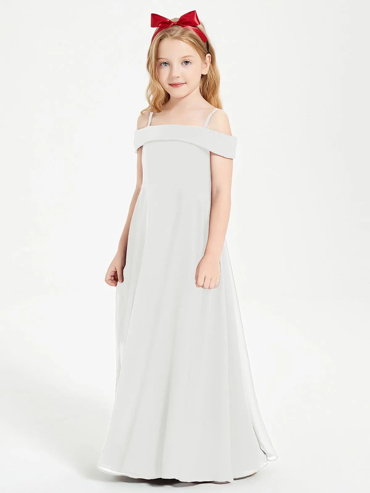 Chic Junior Bridesmaid Dresses Off the Shoulder Ivory