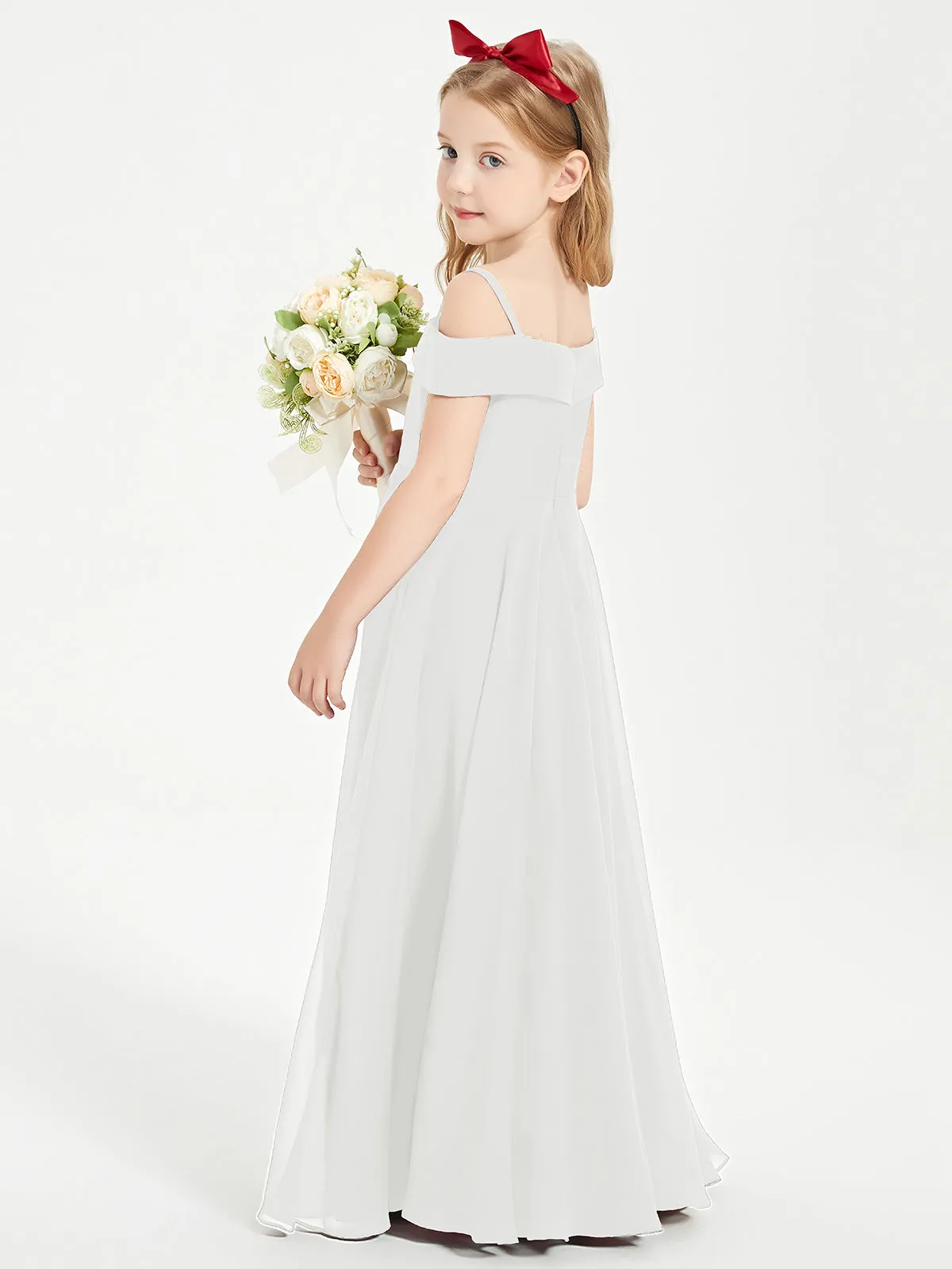 Chic Junior Bridesmaid Dresses Off the Shoulder Ivory