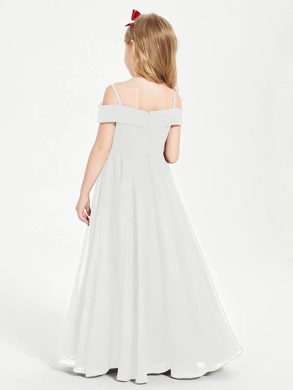 Chic Junior Bridesmaid Dresses Off the Shoulder Ivory