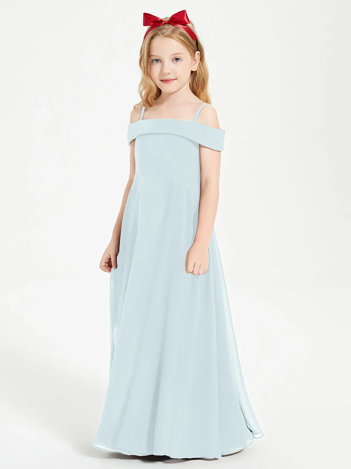 Chic Junior Bridesmaid Dresses Off the Shoulder Mist