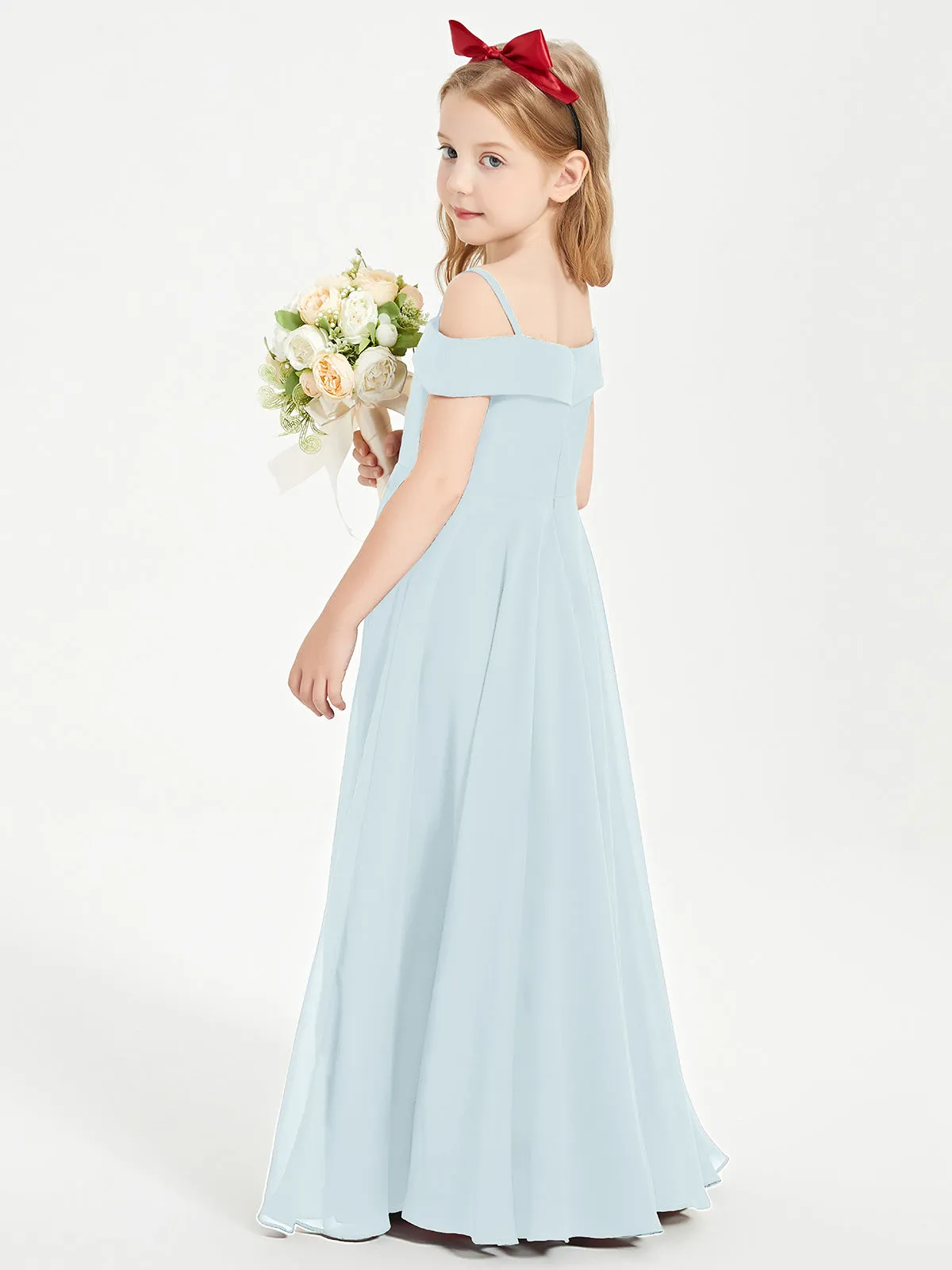 Chic Junior Bridesmaid Dresses Off the Shoulder Mist