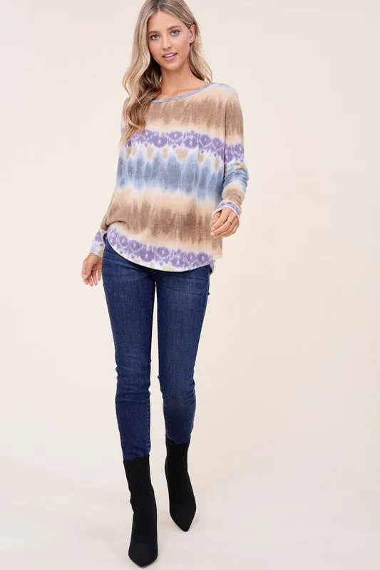 COZY TIE DYE PRINT ONE SHOULDER TOP