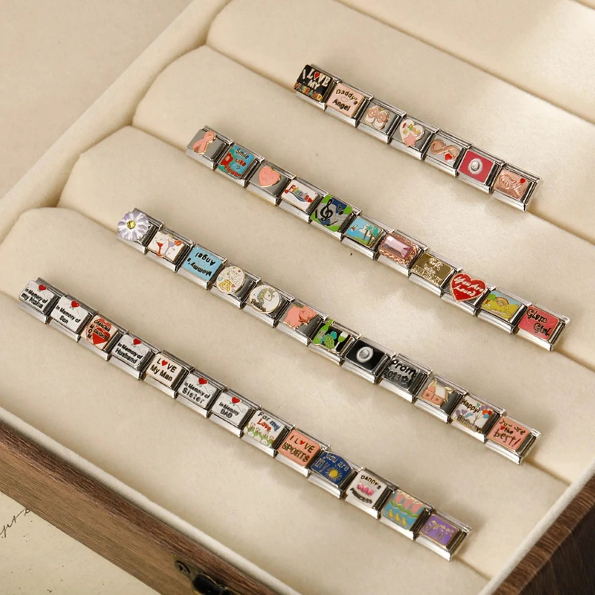 Customizable 9mm Italian Charm Bracelet Links - Perfect Gift for Her - Create a Unique Charm Bracelet