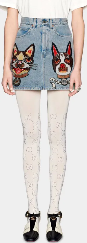 Denim Skirt with Orso and Bosco