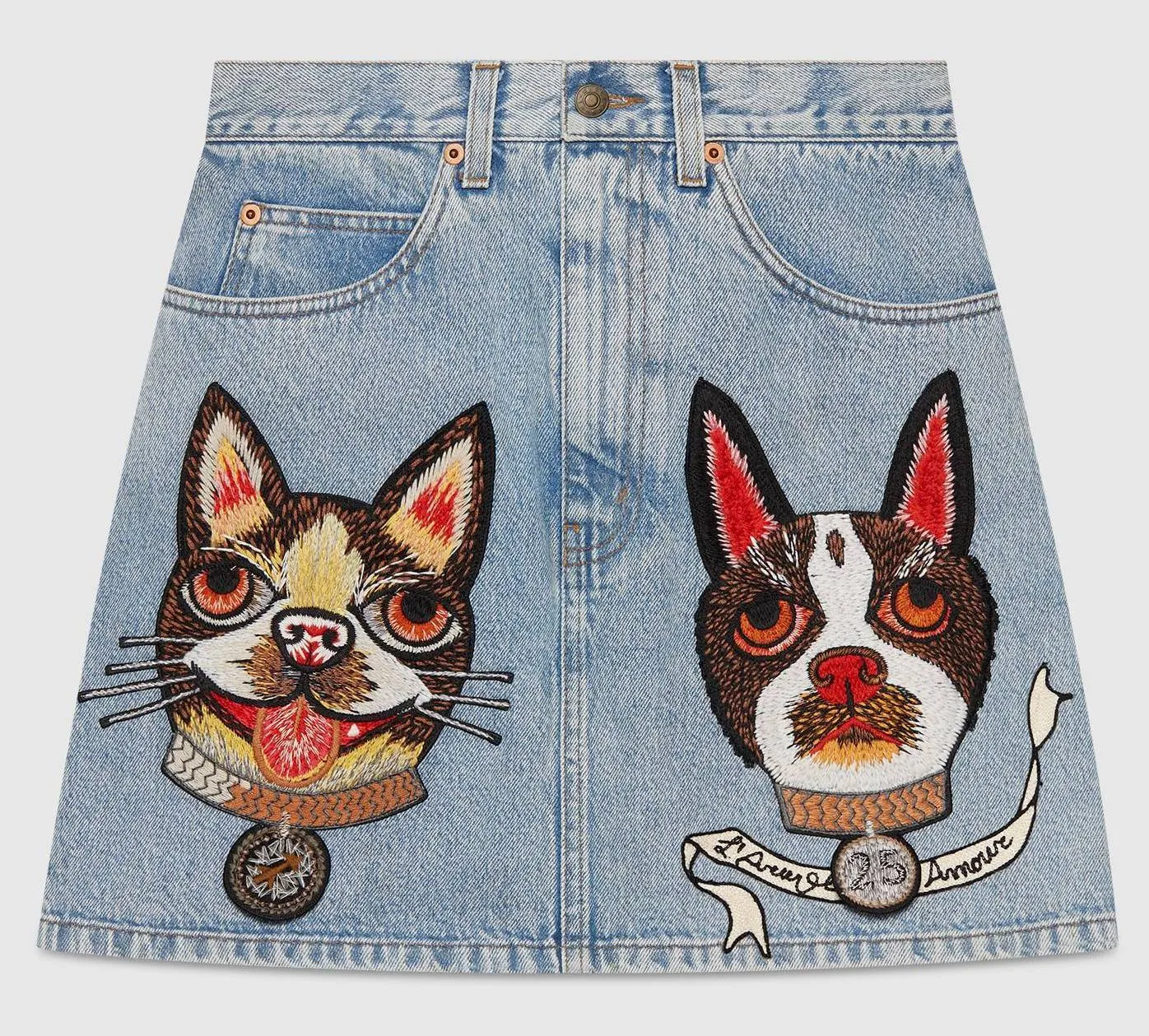 Denim Skirt with Orso and Bosco