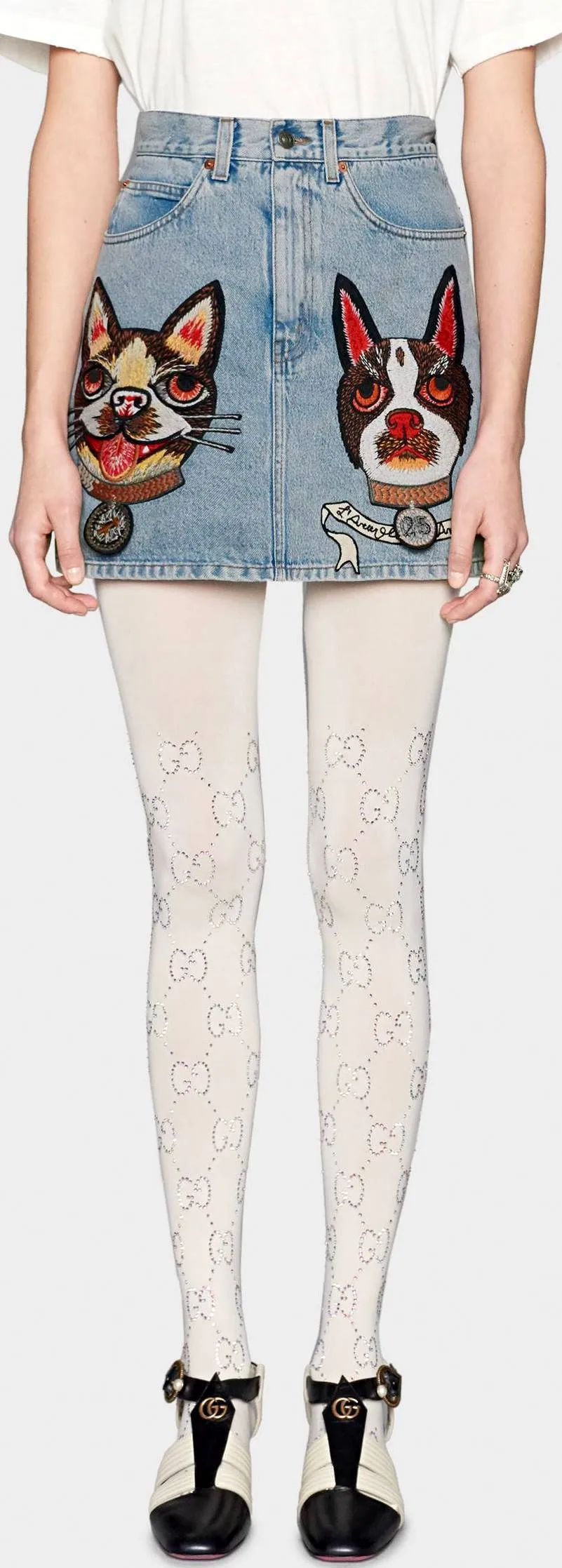 Denim Skirt with Orso and Bosco
