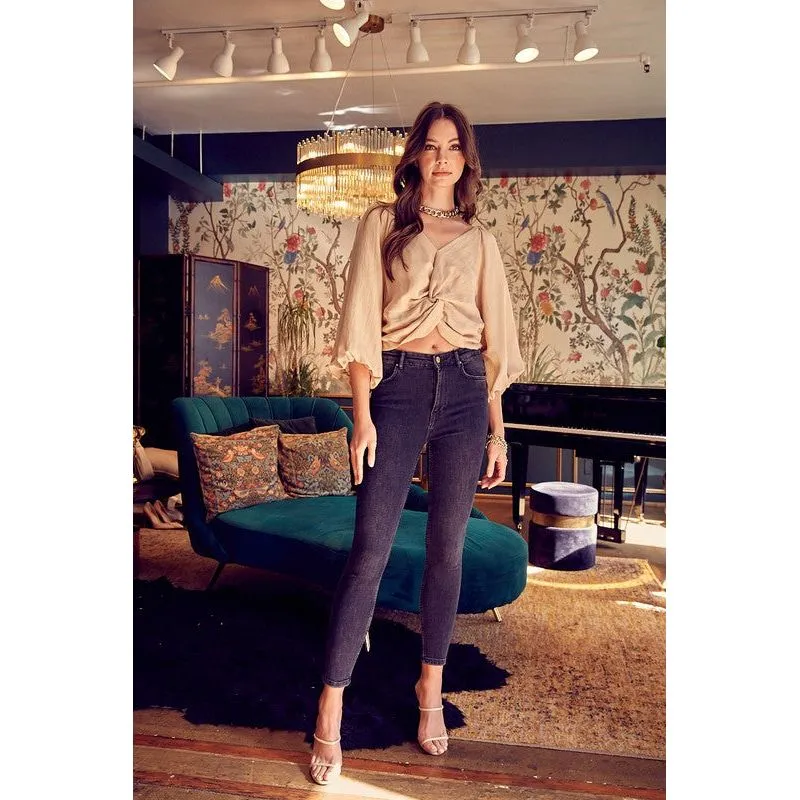DO   BE COLLECTION Front Twist Lantern Sleeves Top