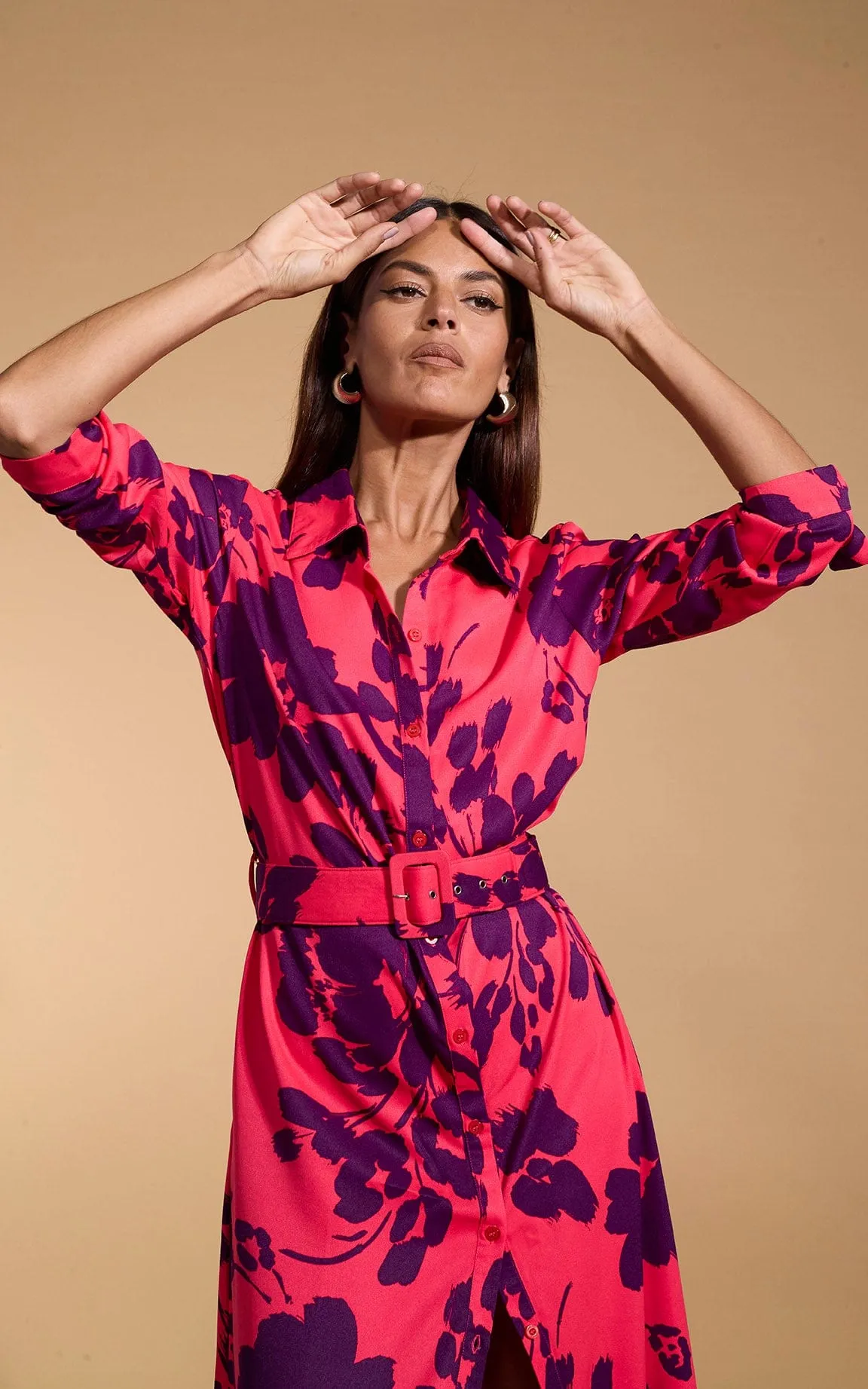 Dove Dress In Plum Floral Leopard