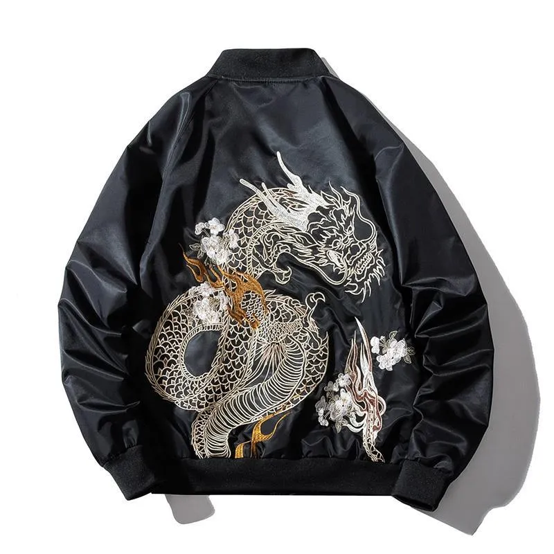 Dragon Embroidery Bomber Jacket