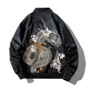 Dragon Embroidery Bomber Jacket