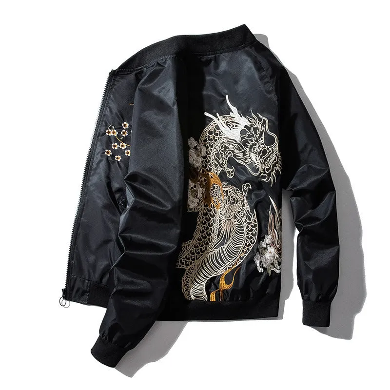 Dragon Embroidery Bomber Jacket