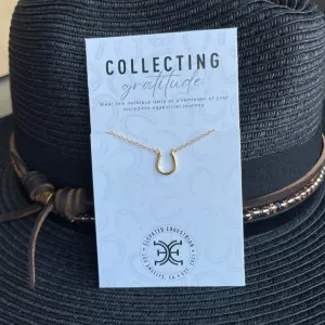 Elevated Equestrian 14K Gold Horseshoe Necklace in Gold - 16"-18"
