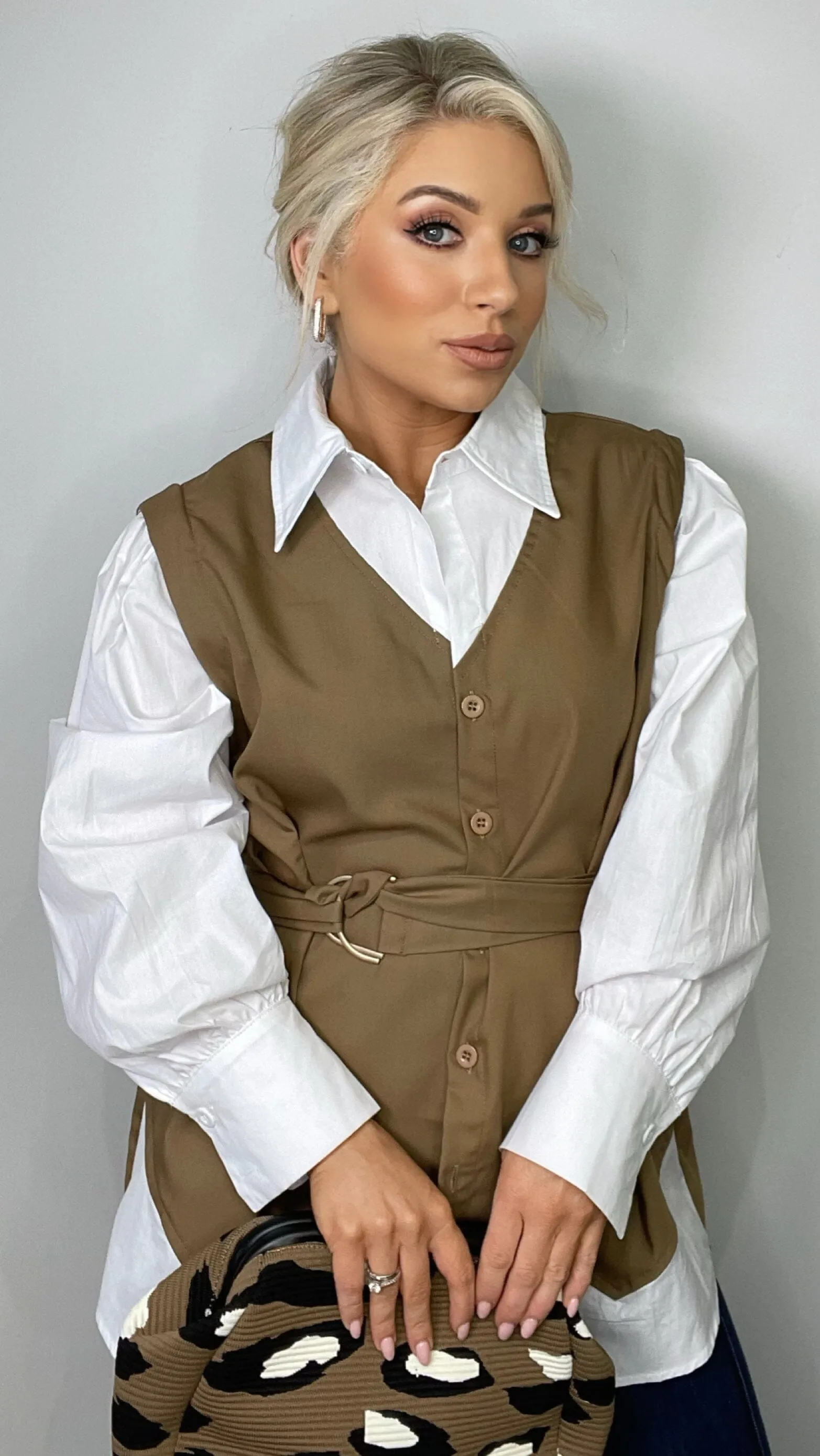 FIA COTTON BLEND SHIRT - CAMEL