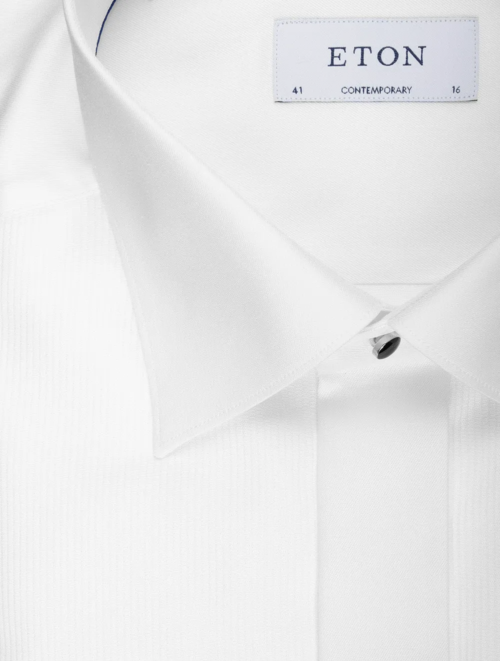 Fine Plisse Bib Comtemporary Dress Shirt White