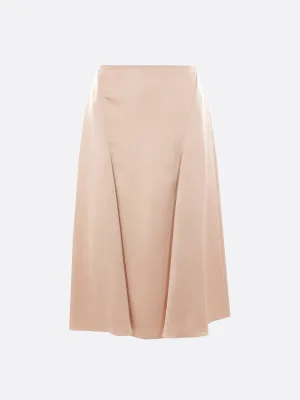 Flared Midi Skirt in Satin