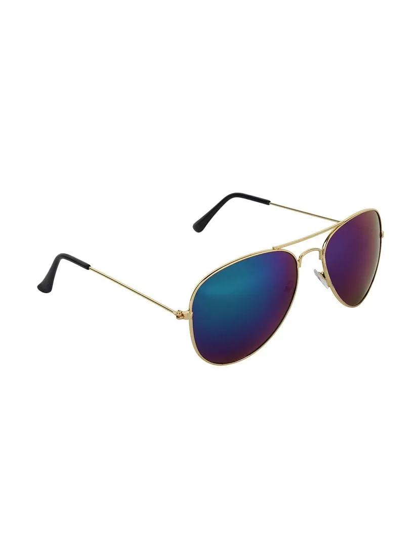 Gold Rim Aviator Sunglasses