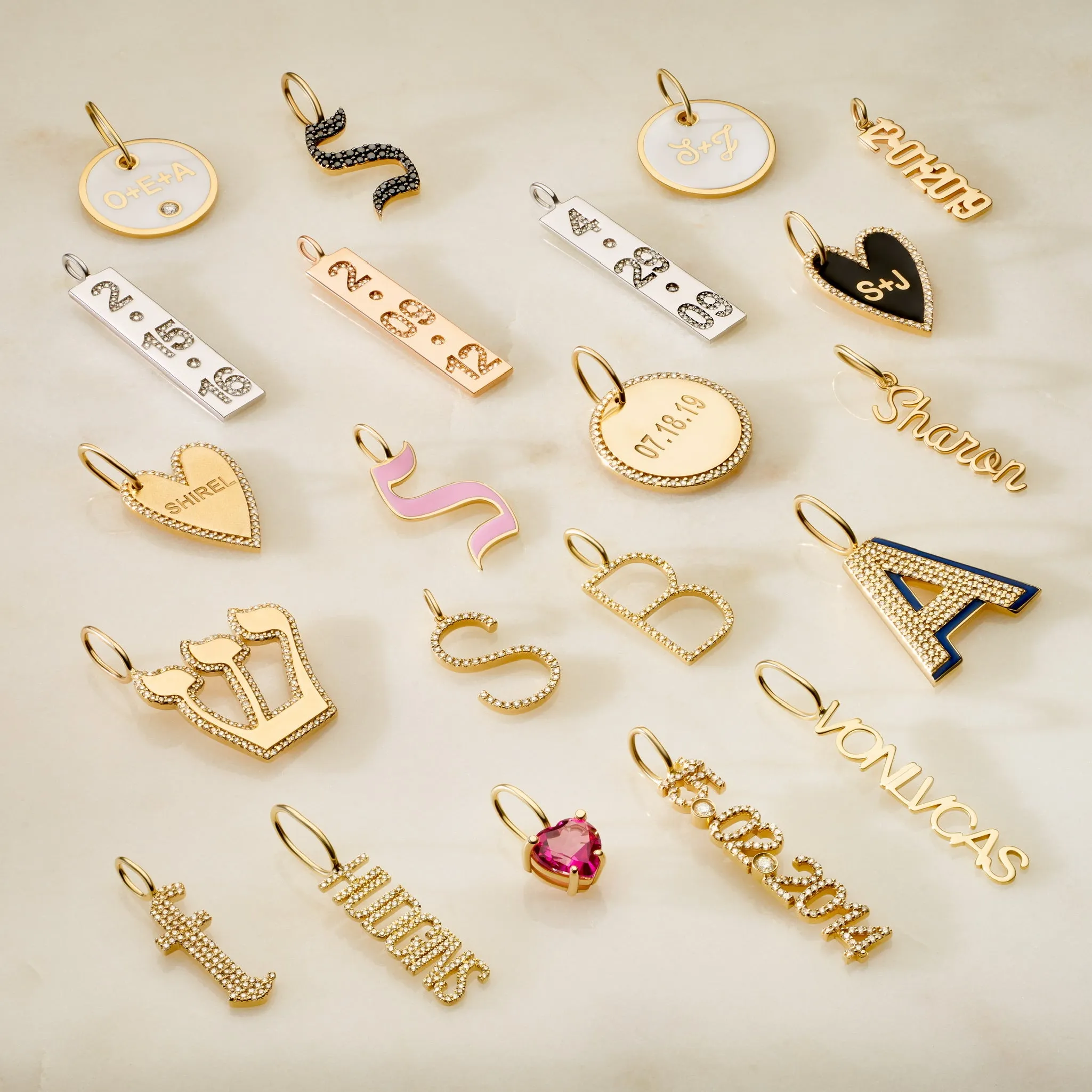 Gold Solid Name Charm