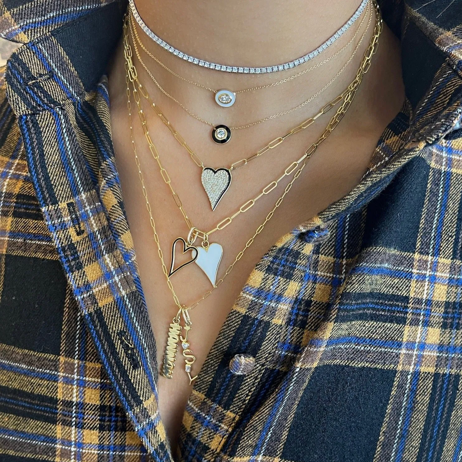 Gold Solid Name Charm