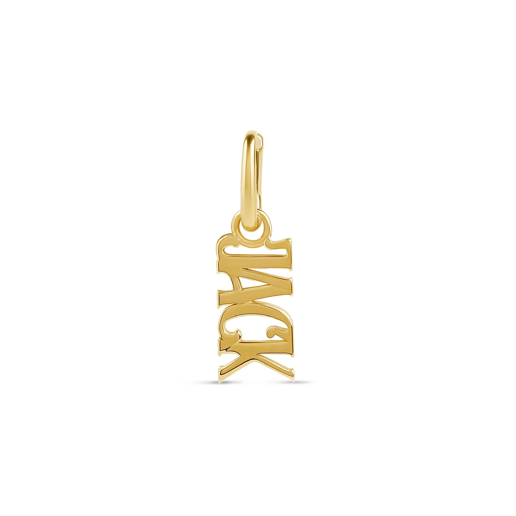 Gold Solid Name Charm